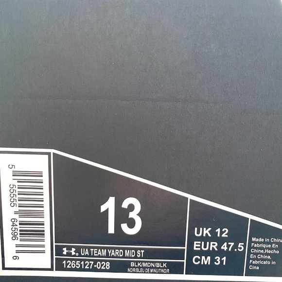 Under Armour UA Team Yard Mid ST Metal Cleat Black - Picture 8 of 8